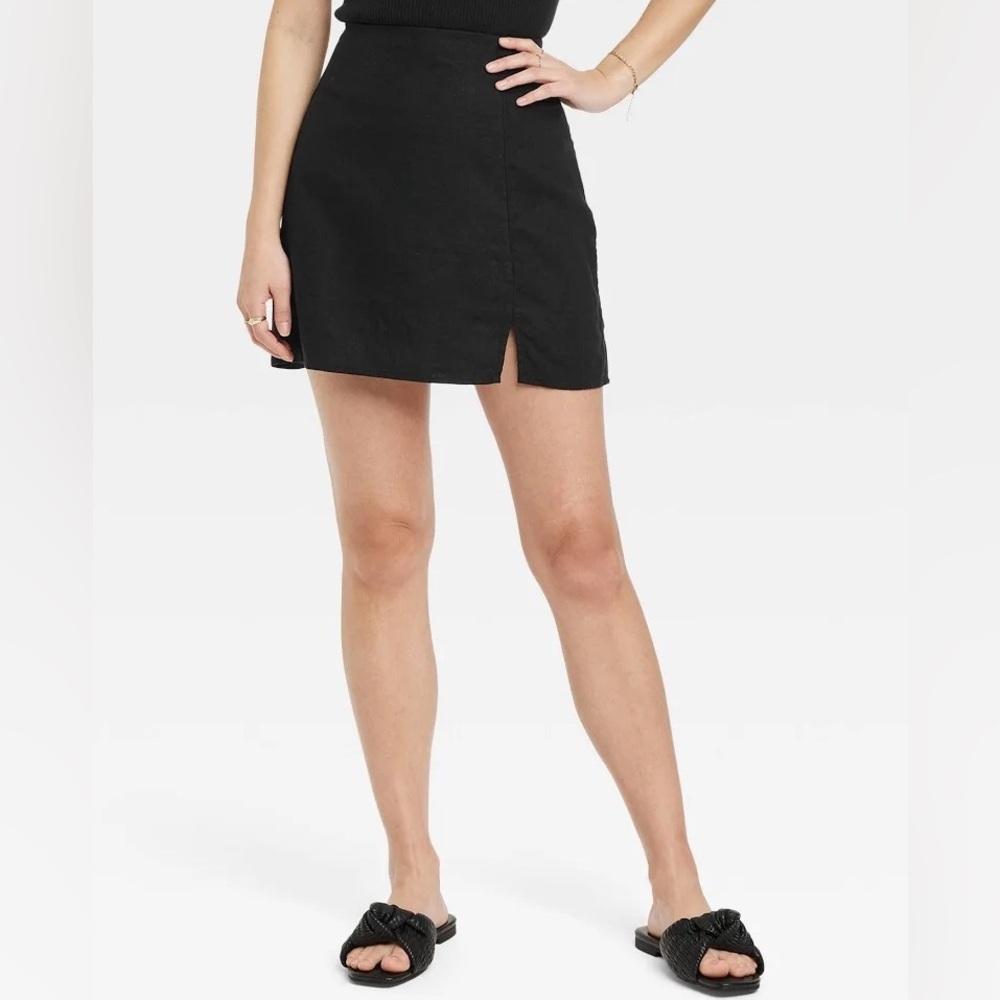 A New Day Classic Linen-blend Mini Skirt